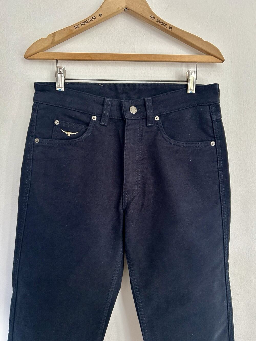 Men’s R.M. Williams Italian Moleskin Jeans Sueded Navy 15oz Size 30x33 NWT Blue